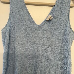 Light Blue Textured Sleeveless Top